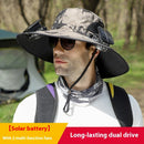 Removable Solar Recharge Fan Embedded Big Brim Hat