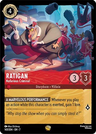 Ratigan - Nefarious Criminal (143/204) - Archazias Island Cold Foil