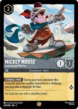 Mickey Mouse - Inspirational Warrior (200/204) - Archazias Island Cold Foil