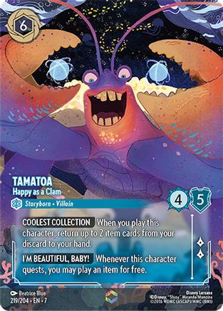 Tamatoa - Happy as a Clam (Enchanted) (219/204) - Archazias Island Holofoil