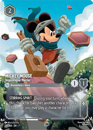 Mickey Mouse - Inspirational Warrior (Enchanted) (221/204) - Archazias Island Holofoil