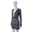 Spring Summer New Women Lace Spliced Sleepwear Sexy Perspective Dress