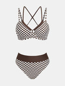 CUPSHE Womens Bikini Sets Two Piece Swimsuit High Waisted Underwire , medium