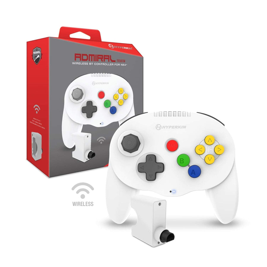 Hyperkin Admiral White Premium N64 Wireless Bluetooth Controller