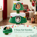 61.5" Christmas Tree Cat Tower with 2 Condos & Scratching Posts