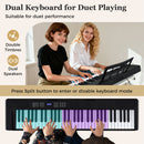 61-Key Foldable Piano Keyboard Full-size Electronic Keyboard with MIDI and Split Function
