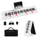 61-Key Foldable Piano Keyboard Full-size Electronic Keyboard with MIDI and Split Function