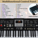 61 Keys Portable Keyboard for Beginners Electric Piano Keyboard Kit with 200 Rhythms and 200 Tones-Black