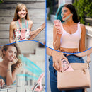 5 In 1 Folding Mini Fan Hands-free Rechargeable Neck Fan Handheld Fan with 3 Speeds Power Bank Phone Holder Neck Strap for Home Office Travel Dormitor