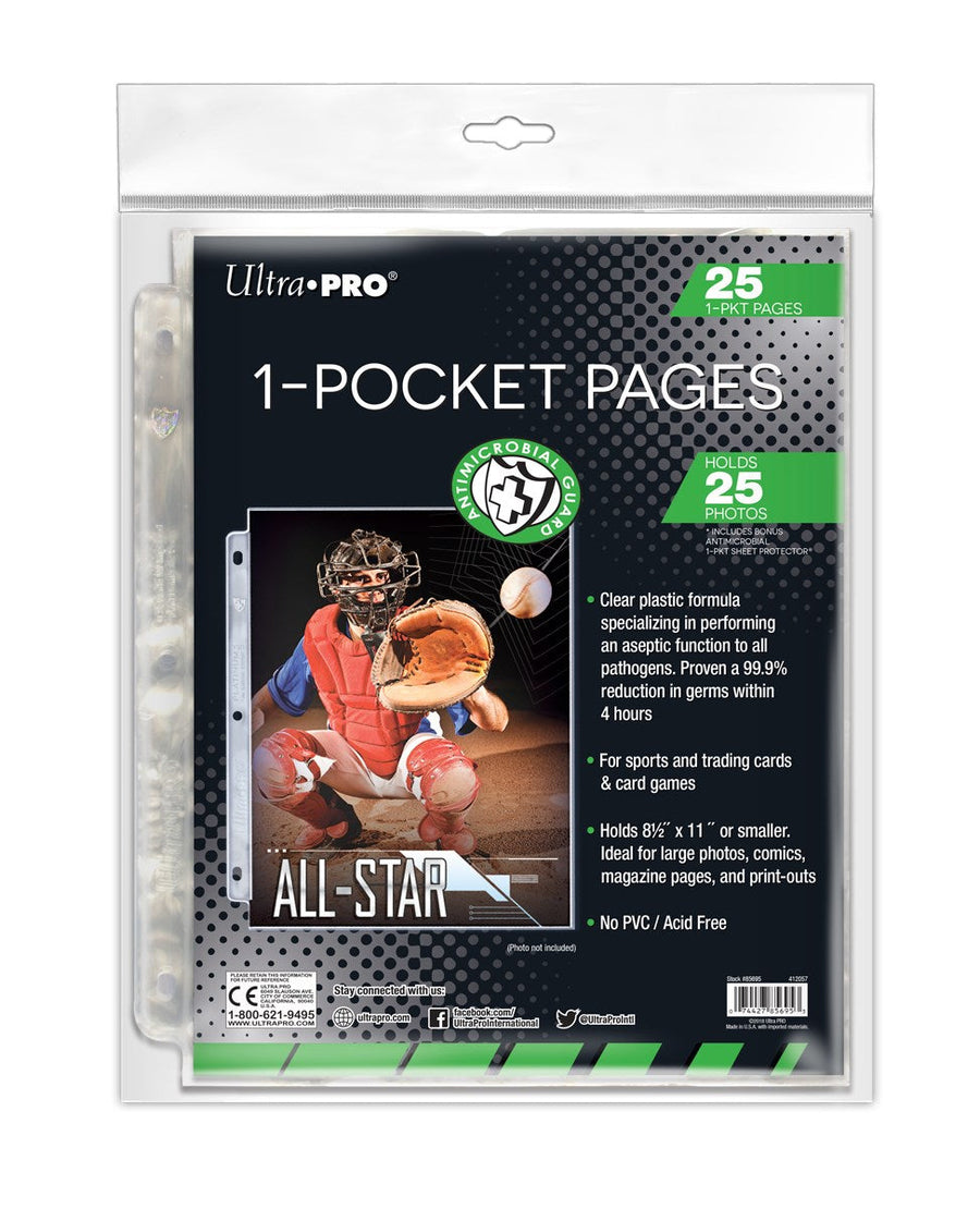 Ultra PRO: 1-Pocket Pages - Antimicrobial (8.5