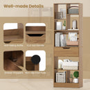 61inch Tall Freestanding Bookcase with Drawer 8-Cube Storage Organizer