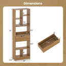 61inch Tall Freestanding Bookcase with Drawer 8-Cube Storage Organizer
