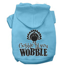 Thanksgiving Pet, Dog and Cat Hoodie Screen Printed, "Gobble 'Til You Wobble"
