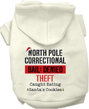 Christmas Pet, Dog & Cat Hoodie Screen Printed, "North Pole Correctional"