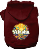 Pet Dog & Cat Screen Printed Hoodie for Small to Medium Pets (Sizes XS-XL), "Alaska Trippy Peaks"