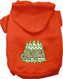 Pet Dog & Cat Screen Printed Hoodie for Small to Medium Pets (Sizes XS-XL), "Alaska Woodland Trees"