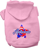 Pet Dog & Cat Screen Printed Hoodie for Small to Medium Pets (Sizes XS-XL), "Alabama Patriotic Tie Dye"