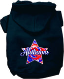 Pet Dog & Cat Screen Printed Hoodie for Medium to Large Pets (Sizes 2XL-6XL), "Alabama Patriotic Tie Dye"