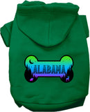 Pet Dog & Cat Screen Printed Hoodie for Small to Medium Pets (Sizes XS-XL), "Alabama Mountain Shades"