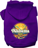 Pet Dog & Cat Screen Printed Hoodie for Small to Medium Pets (Sizes XS-XL), "Alabama Trippy Peaks"