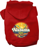 Pet Dog & Cat Screen Printed Hoodie for Small to Medium Pets (Sizes XS-XL), "Alabama Trippy Peaks"