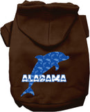 Pet Dog & Cat Screen Printed Hoodie for Small to Medium Pets (Sizes XS-XL), "Alabama Blue Dolphins"