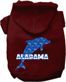 Pet Dog & Cat Screen Printed Hoodie for Small to Medium Pets (Sizes XS-XL), "Alabama Blue Dolphins"