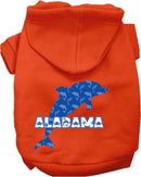 Pet Dog & Cat Screen Printed Hoodie for Small to Medium Pets (Sizes XS-XL), "Alabama Blue Dolphins"