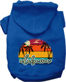 Pet Dog & Cat Screen Printed Hoodie for Small to Medium Pets (Sizes XS-XL), "Alabama Retro Beach Sunset"