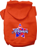 Pet Dog & Cat Screen Printed Hoodie for Medium to Large Pets (Sizes 2XL-6XL), "Arkansas Patriotic Tie Dye"