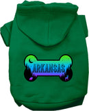 Pet Dog & Cat Screen Printed Hoodie for Small to Medium Pets (Sizes XS-XL), "Arkansas Mountain Shades"