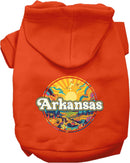 Pet Dog & Cat Screen Printed Hoodie for Small to Medium Pets (Sizes XS-XL), "Arkansas Trippy Peaks"
