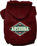 Pet Dog & Cat Screen Printed Hoodie for Small to Medium Pets (Sizes XS-XL), "Arizona Peach Aztec"