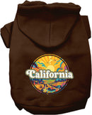 Pet Dog & Cat Screen Printed Hoodie for Small to Medium Pets (Sizes XS-XL), "California Trippy Peaks"