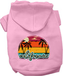 Pet Dog & Cat Screen Printed Hoodie for Medium to Large Pets (Sizes 2XL-6XL), "California Retro Beach Sunset"