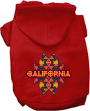 Pet Dog & Cat Screen Printed Hoodie for Medium to Large Pets (Sizes 2XL-6XL), "California Navajo Tribal"