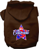Pet Dog & Cat Screen Printed Hoodie for Small to Medium Pets (Sizes XS-XL), "Colorado Patriotic Tie Dye"