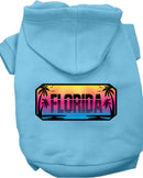 Pet Dog & Cat Screen Printed Hoodie for Medium to Large Pets (Sizes 2XL-6XL), "Florida Beach Shades"