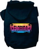 Pet Dog & Cat Screen Printed Hoodie for Medium to Large Pets (Sizes 2XL-6XL), "Florida Beach Shades"