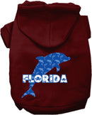 Pet Dog & Cat Screen Printed Hoodie for Small to Medium Pets (Sizes XS-XL), "Florida Blue Dolphins"