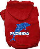 Pet Dog & Cat Screen Printed Hoodie for Small to Medium Pets (Sizes XS-XL), "Florida Blue Dolphins"