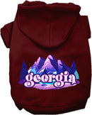 Pet Dog & Cat Screen Printed Hoodie for Small to Medium Pets (Sizes XS-XL), "Georgia Alpine Pawscape"