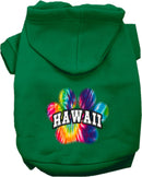 Pet Dog & Cat Screen Printed Hoodie for Small to Medium Pets (Sizes XS-XL), "Hawaii Bright Tie Dye"