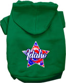 Pet Dog & Cat Screen Printed Hoodie for Small to Medium Pets (Sizes XS-XL), "Idaho Patriotic Tie Dye"