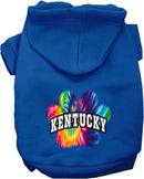 Pet Dog & Cat Screen Printed Hoodie for Small to Medium Pets (Sizes XS-XL), "Kentucky Bright Tie Dye"