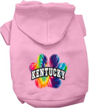 Pet Dog & Cat Screen Printed Hoodie for Small to Medium Pets (Sizes XS-XL), "Kentucky Bright Tie Dye"