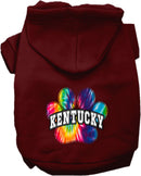 Pet Dog & Cat Screen Printed Hoodie for Small to Medium Pets (Sizes XS-XL), "Kentucky Bright Tie Dye"