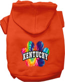 Pet Dog & Cat Screen Printed Hoodie for Small to Medium Pets (Sizes XS-XL), "Kentucky Bright Tie Dye"