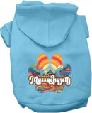 Pet Dog & Cat Screen Printed Hoodie for Small to Medium Pets (Sizes XS-XL), "Massachusetts Groovy Summit"