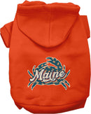 Pet Dog & Cat Screen Printed Hoodie for Small to Medium Pets (Sizes XS-XL), "Maine Retro Crabs"